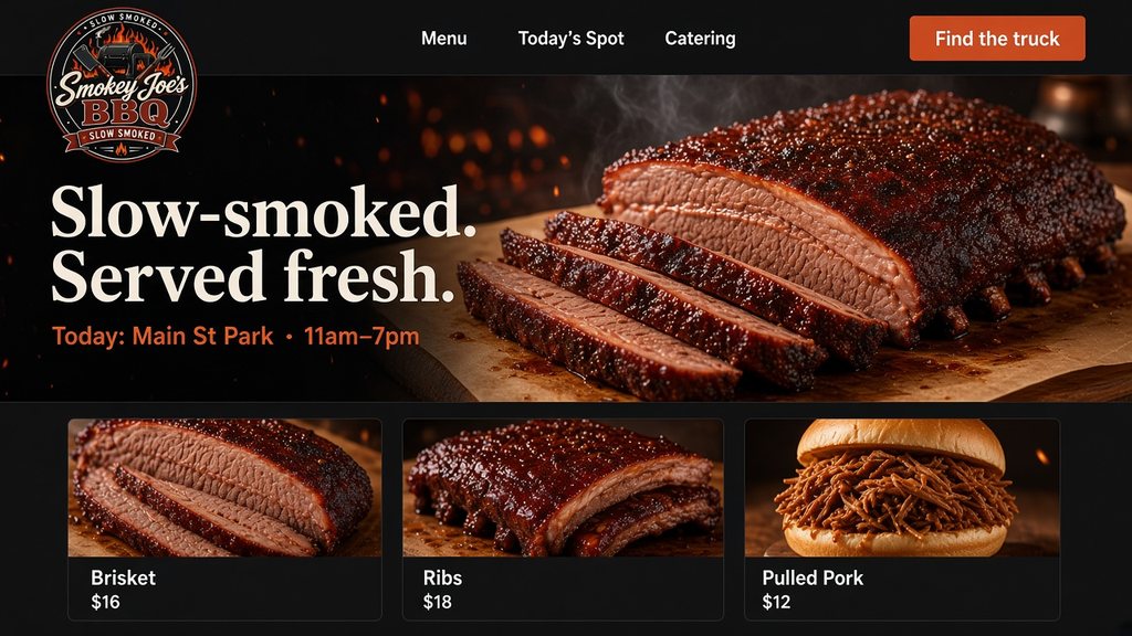 Sample food truck website